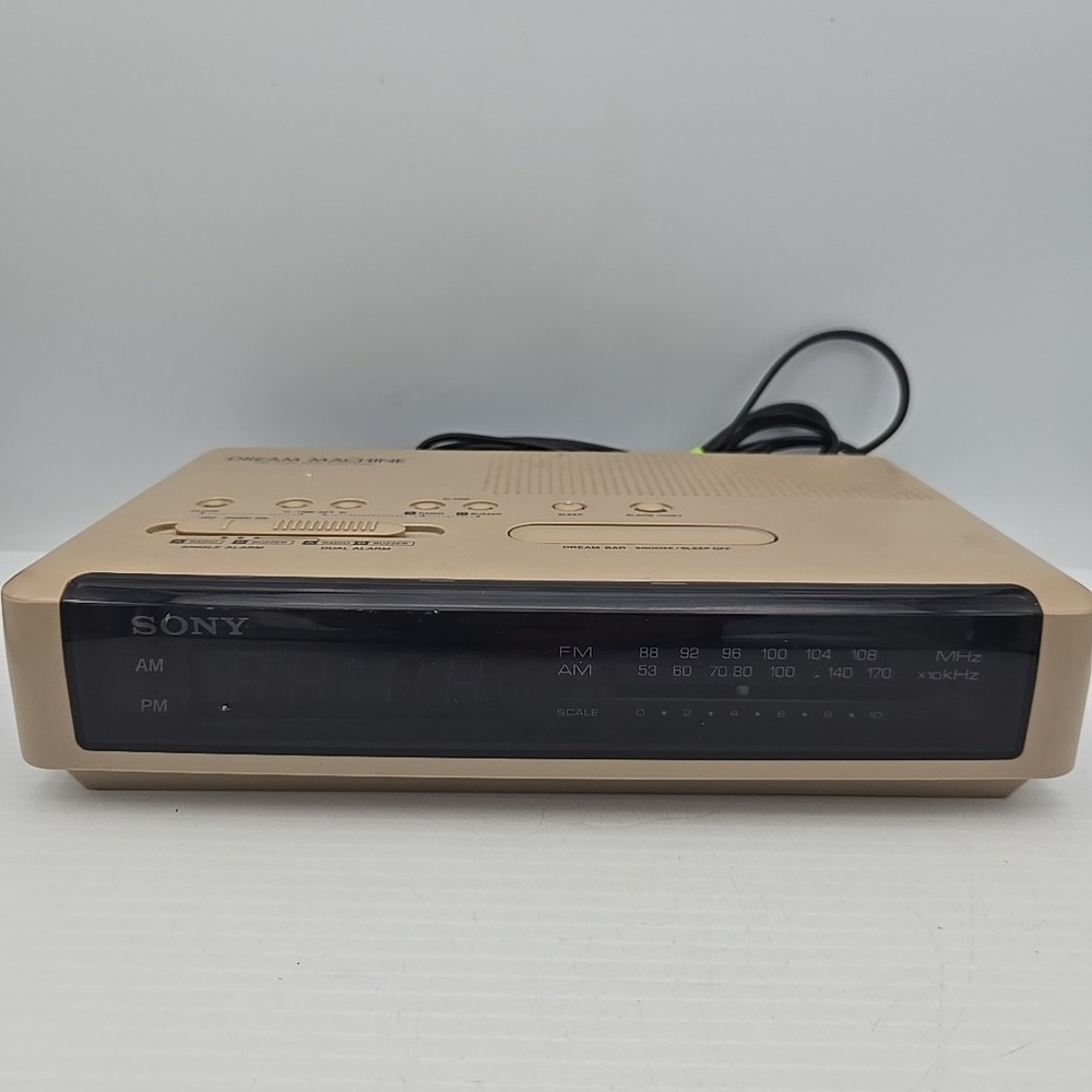 Vintage SONY ICF-C320 AM FM Radio Alarm Clock Dream Machine Red LED Face Tested